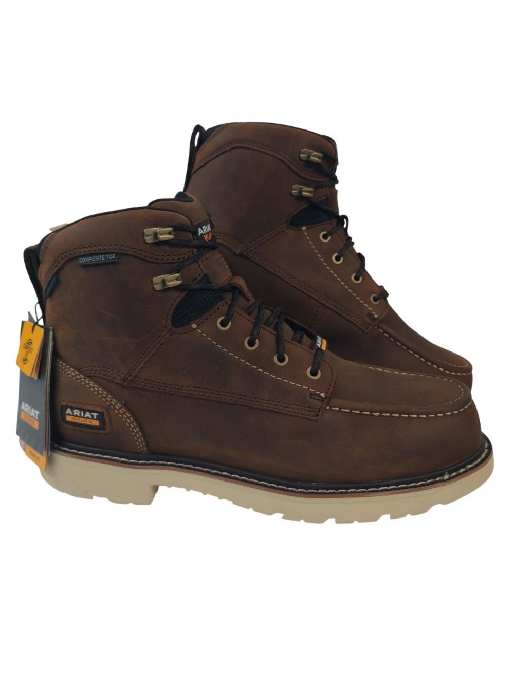 Ariat Men's Rebar Lift 6" H2O Composite Toe Waterproof Boots Brown Sz 13 EE Wide